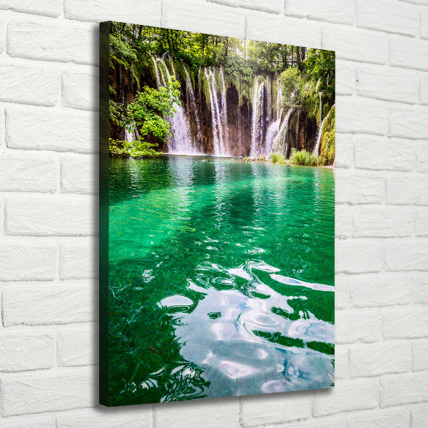 Cuadro moderno en lienzo resistente uv vertical Lagos de Plitvice