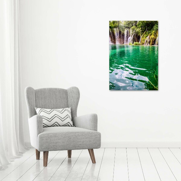 Cuadro moderno en lienzo resistente uv vertical Lagos de Plitvice