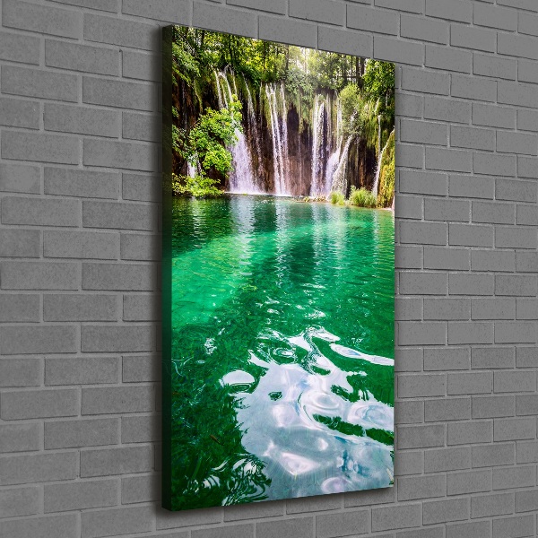 Cuadro moderno en lienzo resistente uv vertical Lagos de Plitvice