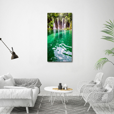 Cuadro moderno en lienzo resistente uv vertical Lagos de Plitvice
