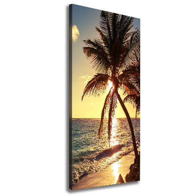 Cuadro canvas decorativo para salón vertical Playa tropical