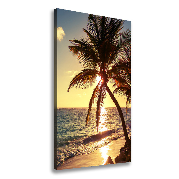 Cuadro canvas decorativo para salón vertical Playa tropical