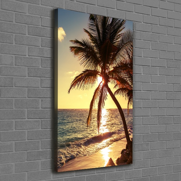 Cuadro canvas decorativo para salón vertical Playa tropical