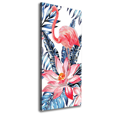 Cuadro canvas decorativo para salón vertical flores hawaianas