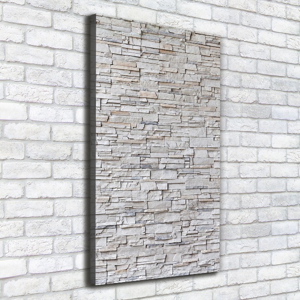 Cuadro canvas decorativo para salón vertical Muro de piedra
