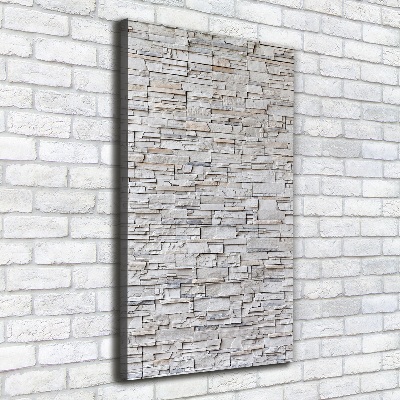 Cuadro canvas decorativo para salón vertical Muro de piedra