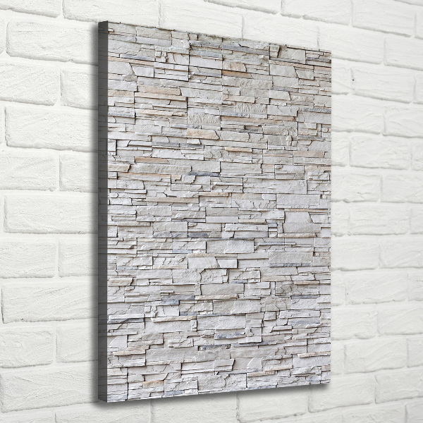 Cuadro canvas decorativo para salón vertical Muro de piedra