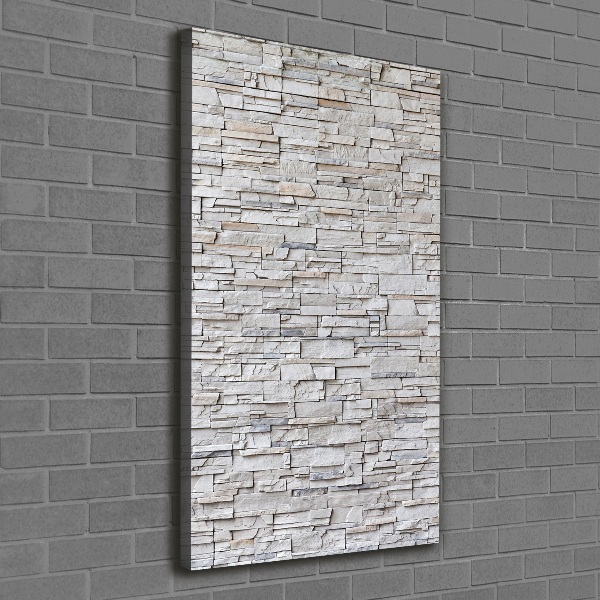 Cuadro canvas decorativo para salón vertical Muro de piedra