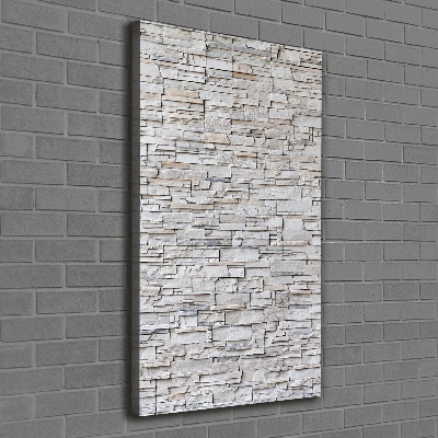 Cuadro canvas decorativo para salón vertical Muro de piedra