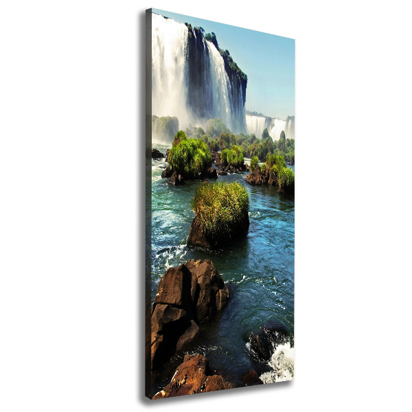 Cuadro canvas decorativo para salón vertical Cascada de Igazu