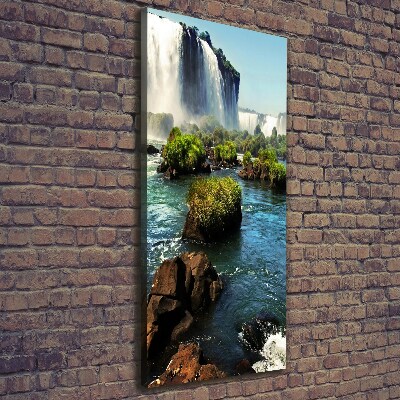 Cuadro canvas decorativo para salón vertical Cascada de Igazu