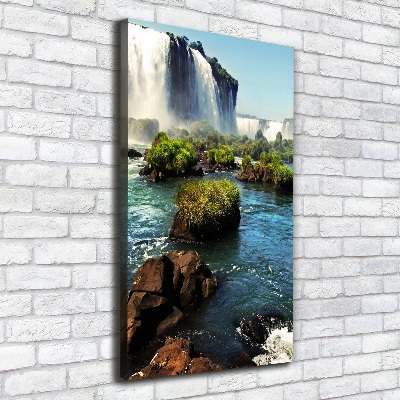 Cuadro canvas decorativo para salón vertical Cascada de Igazu