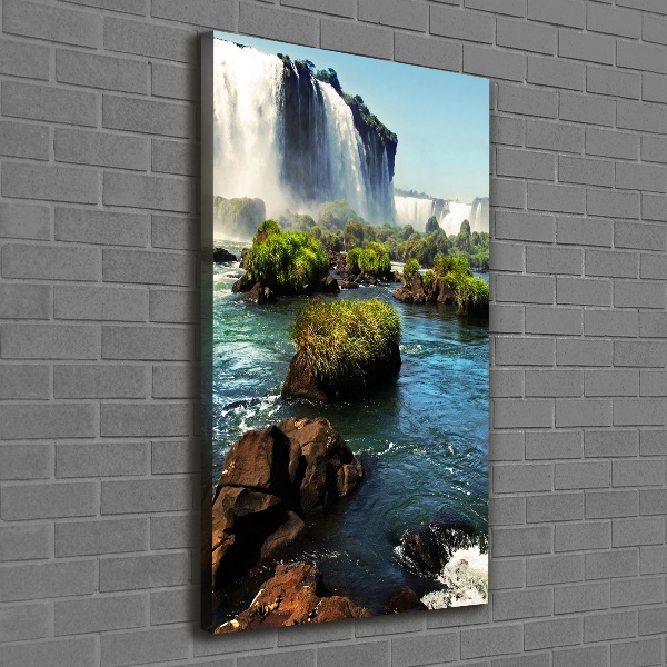 Cuadro canvas decorativo para salón vertical Cascada de Igazu