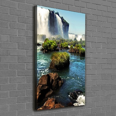 Cuadro canvas decorativo para salón vertical Cascada de Igazu