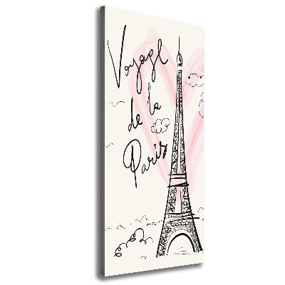 Fotografía en lienzo vertical Torre Eiffel de París