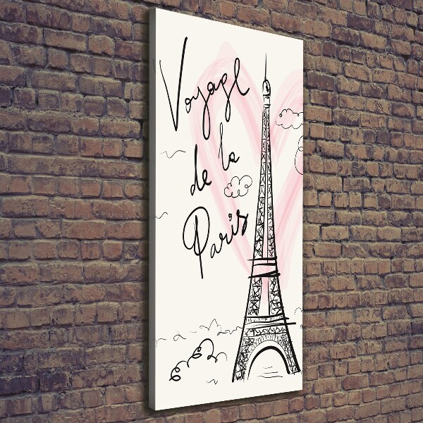 Fotografía en lienzo vertical Torre Eiffel de París