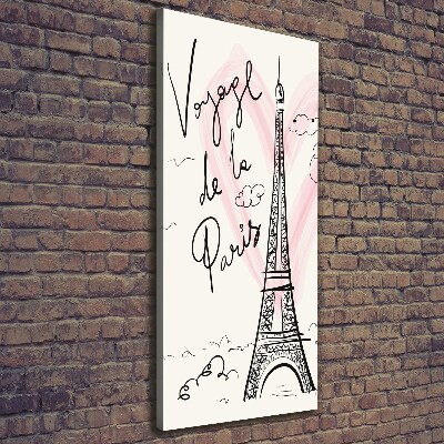 Fotografía en lienzo vertical Torre Eiffel de París