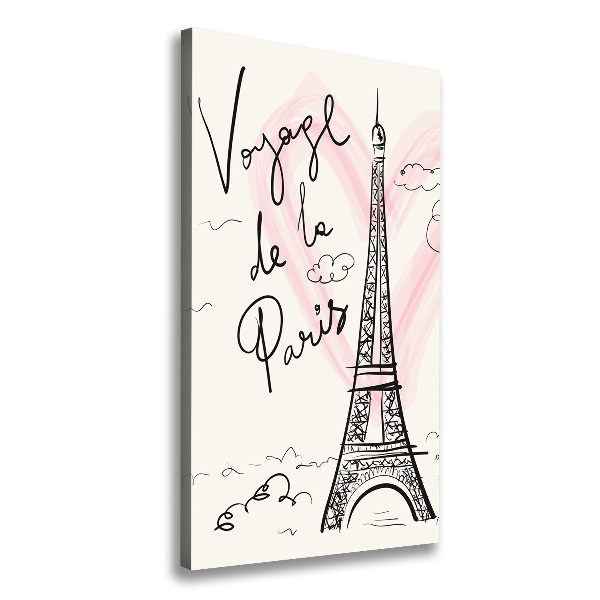 Fotografía en lienzo vertical Torre Eiffel de París