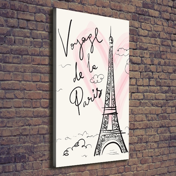 Fotografía en lienzo vertical Torre Eiffel de París