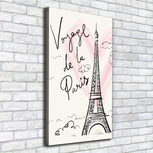 Fotografía en lienzo vertical Torre Eiffel de París