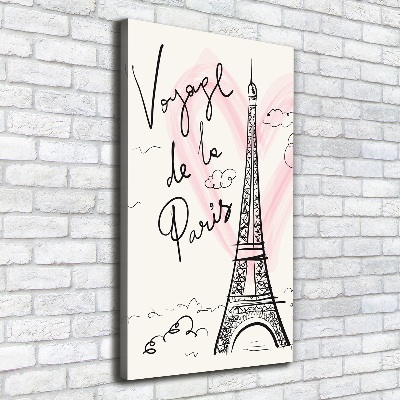 Fotografía en lienzo vertical Torre Eiffel de París