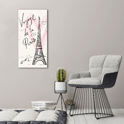 Fotografía en lienzo vertical Torre Eiffel de París