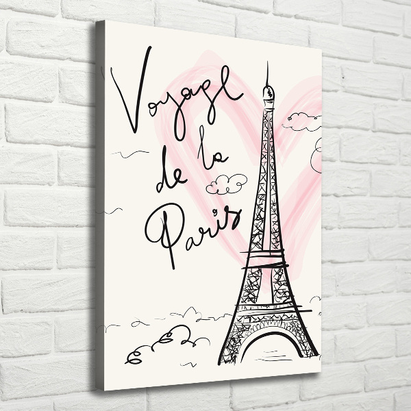 Fotografía en lienzo vertical Torre Eiffel de París