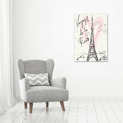Fotografía en lienzo vertical Torre Eiffel de París