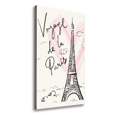 Fotografía en lienzo vertical Torre Eiffel de París