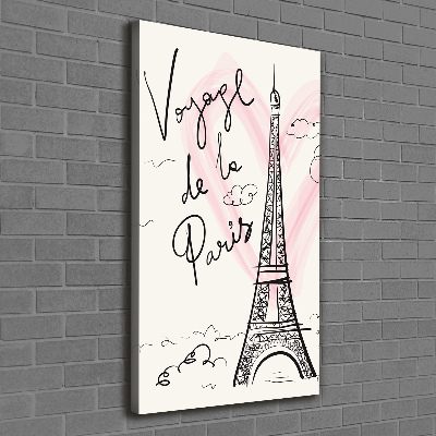 Fotografía en lienzo vertical Torre Eiffel de París