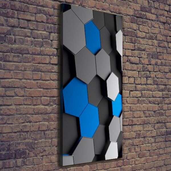 Cuadro canvas decorativo para salón vertical Abstracción 3D