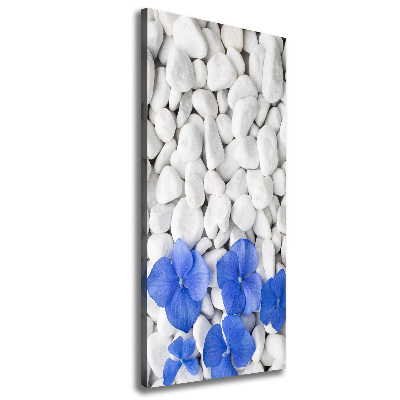 Cuadro canvas decorativo para salón vertical Piedras de hortensia