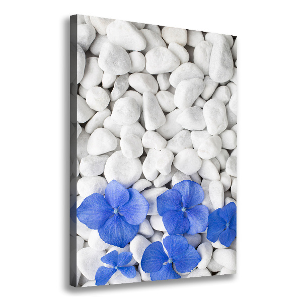 Cuadro canvas decorativo para salón vertical Piedras de hortensia