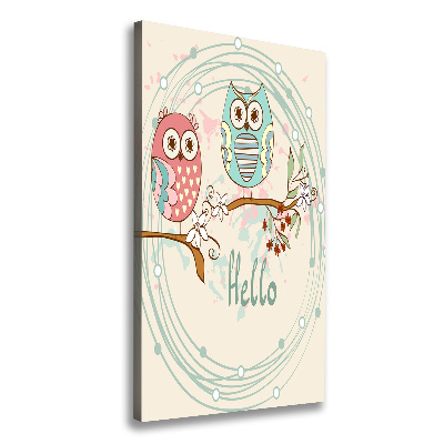 Cuadro moderno en lienzo resistente uv vertical Búhos