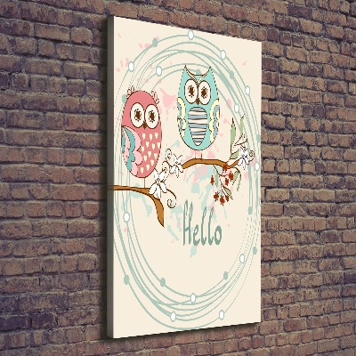 Cuadro moderno en lienzo resistente uv vertical Búhos