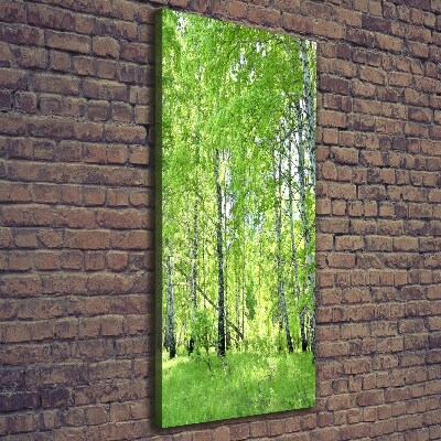 Fotografía en lienzo vertical bosque de abedules