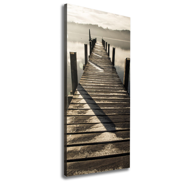 Cuadro moderno en lienzo resistente uv vertical Muelle de madera