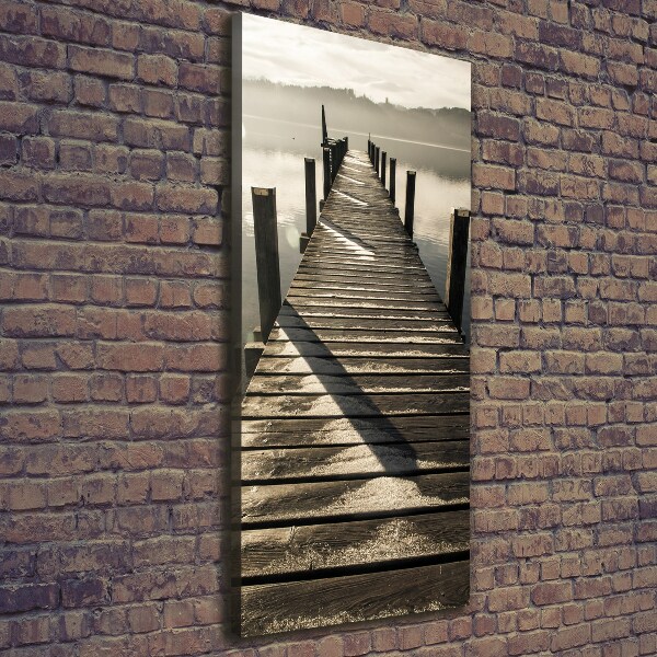 Cuadro moderno en lienzo resistente uv vertical Muelle de madera