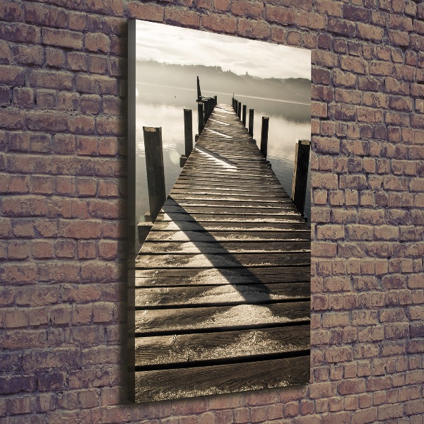 Cuadro moderno en lienzo resistente uv vertical Muelle de madera