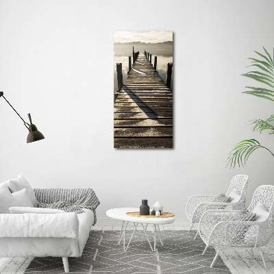 Cuadro moderno en lienzo resistente uv vertical Muelle de madera