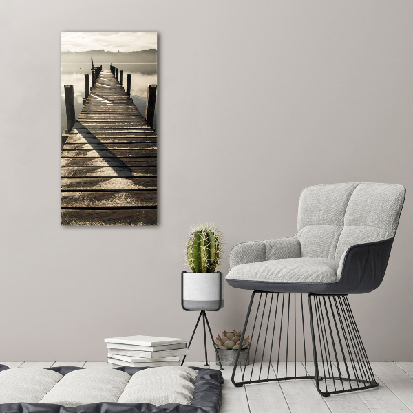 Cuadro moderno en lienzo resistente uv vertical Muelle de madera