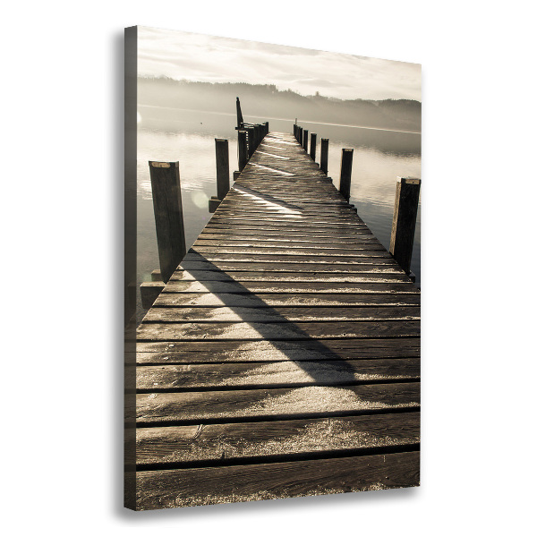 Cuadro moderno en lienzo resistente uv vertical Muelle de madera