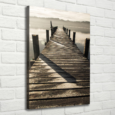 Cuadro moderno en lienzo resistente uv vertical Muelle de madera