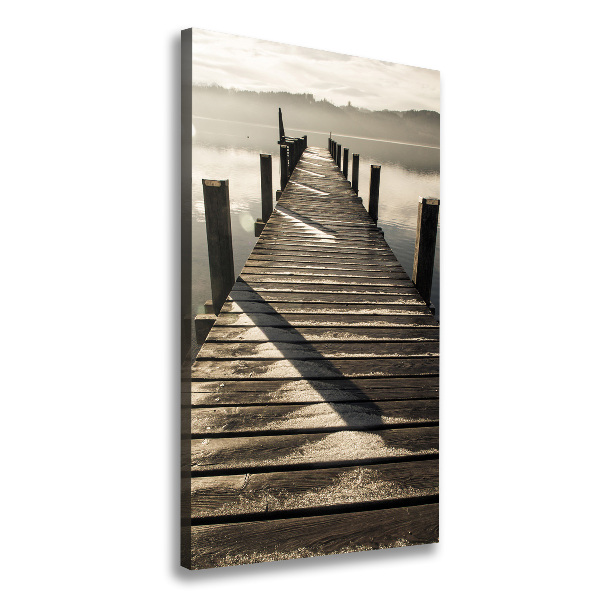 Cuadro moderno en lienzo resistente uv vertical Muelle de madera