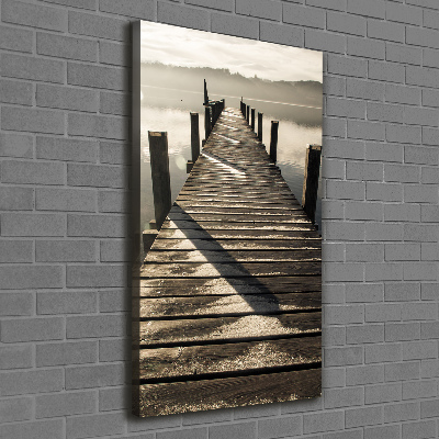 Cuadro moderno en lienzo resistente uv vertical Muelle de madera