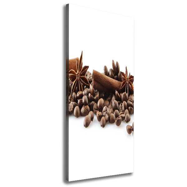 Cuadro moderno en lienzo resistente uv vertical Granos de café