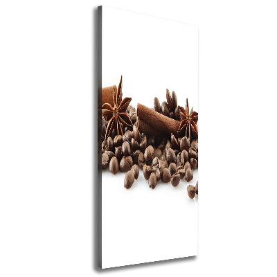 Cuadro moderno en lienzo resistente uv vertical Granos de café
