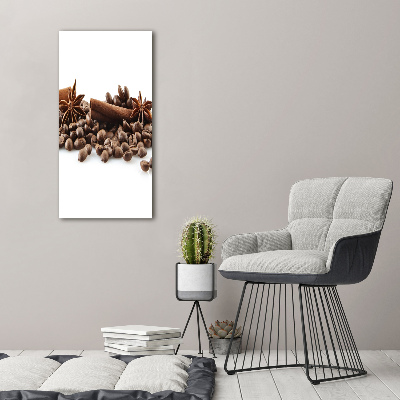 Cuadro moderno en lienzo resistente uv vertical Granos de café