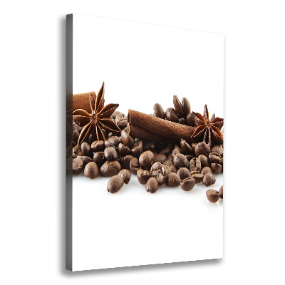 Cuadro moderno en lienzo resistente uv vertical Granos de café