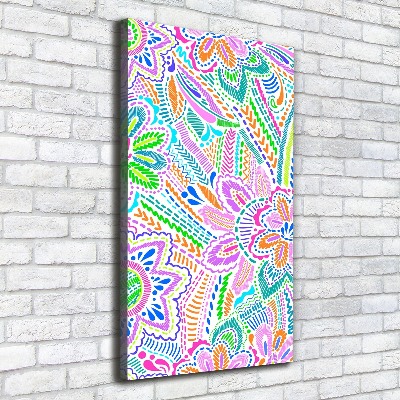Cuadro moderno en lienzo resistente uv vertical Patrón floral